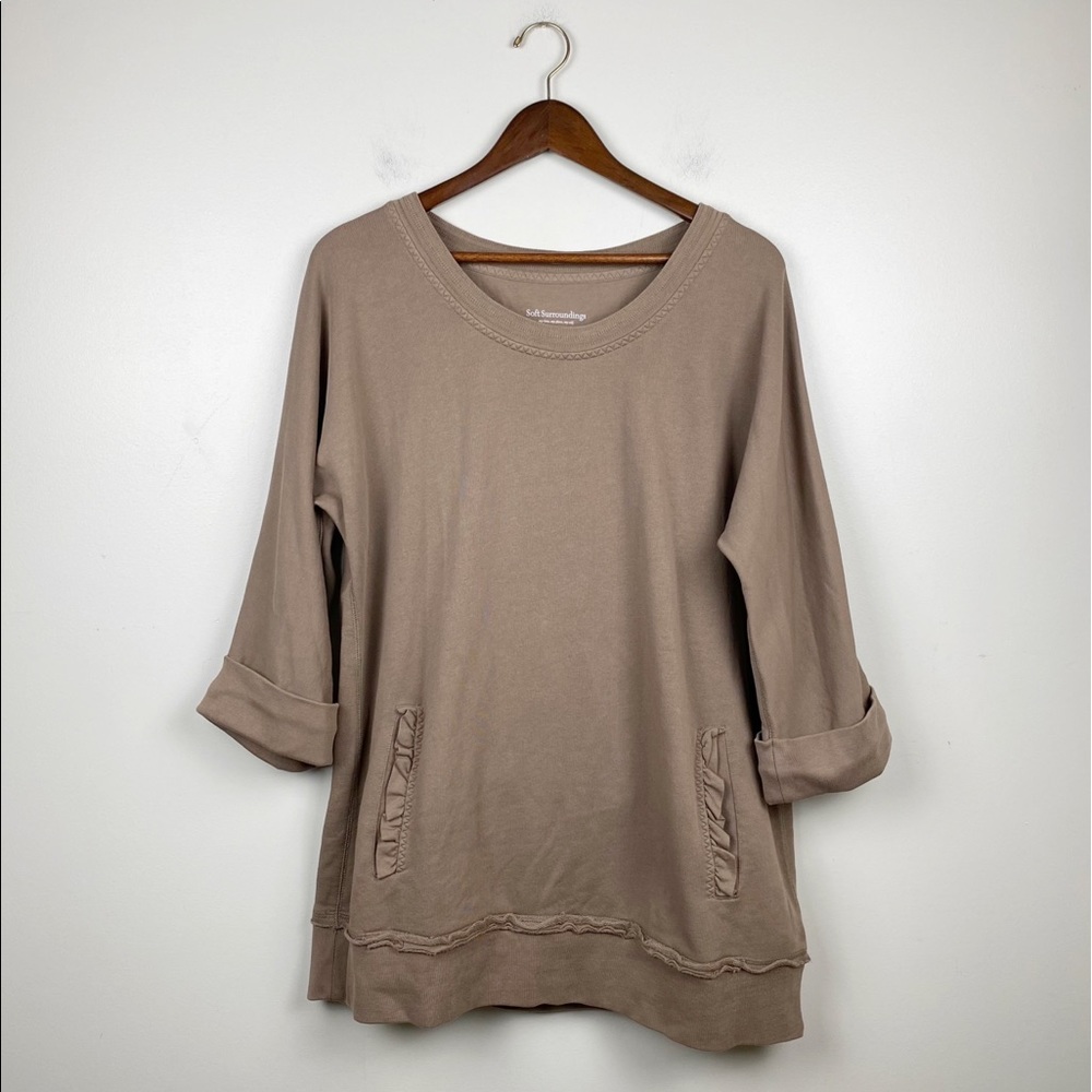 Soft Surroundings Peruvian Pullover Ruffle Pockets - image 2